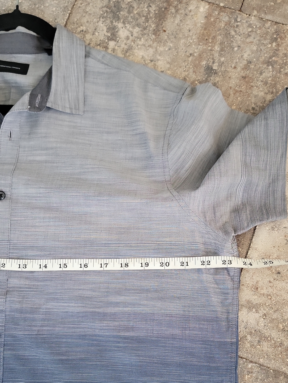 INC International Concepts Short-Sleeve Ombre Button-Down Shirt Sz L - Picture 4 of 10